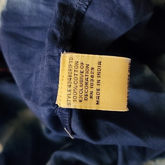 Caffè Marrahesh Boho Quarter Sleeve Blouse Size Small Blue - Picture 5 of 5